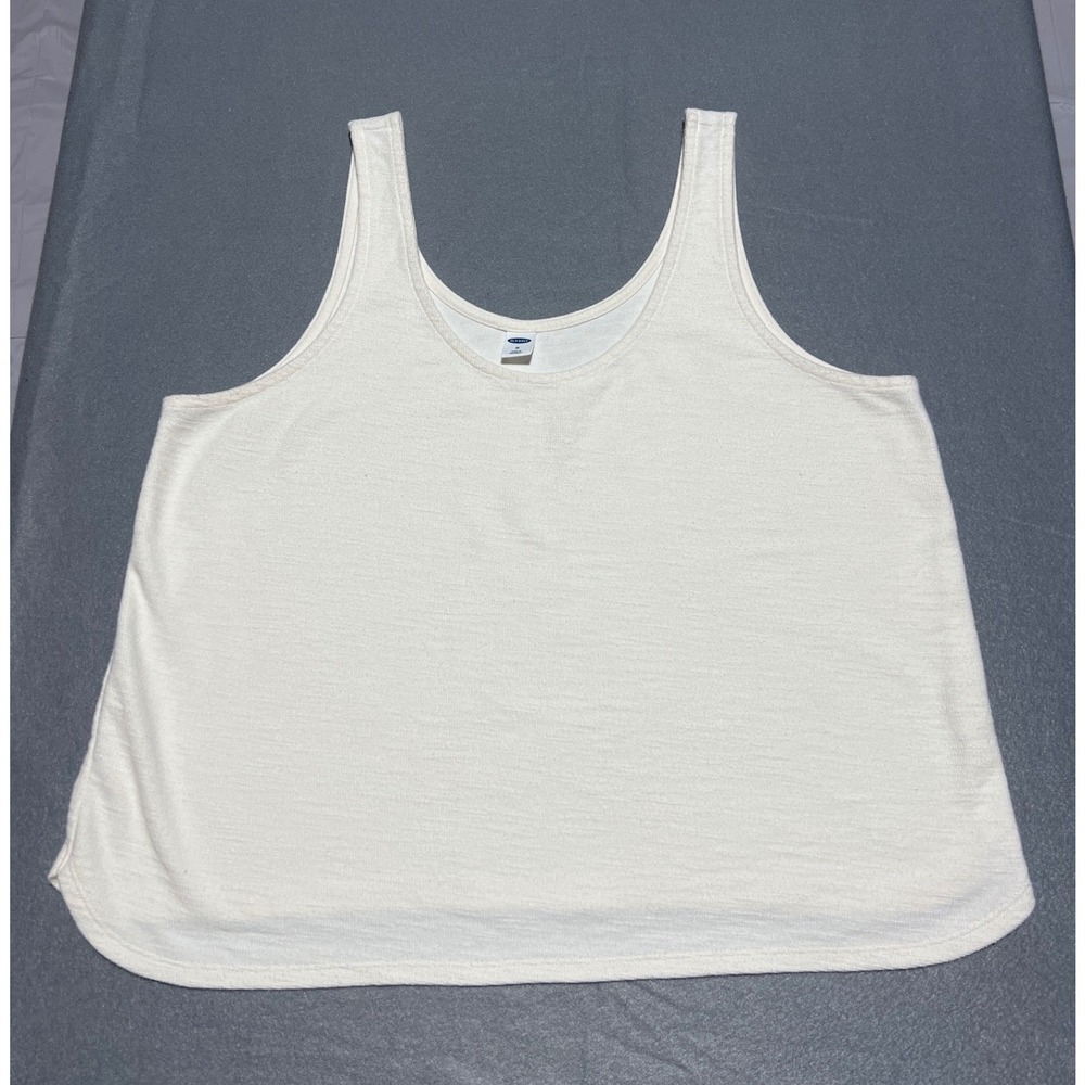 Old Navy Womens Cream Scoop Neck Sleeveless Slub Knit Tank Top Size M